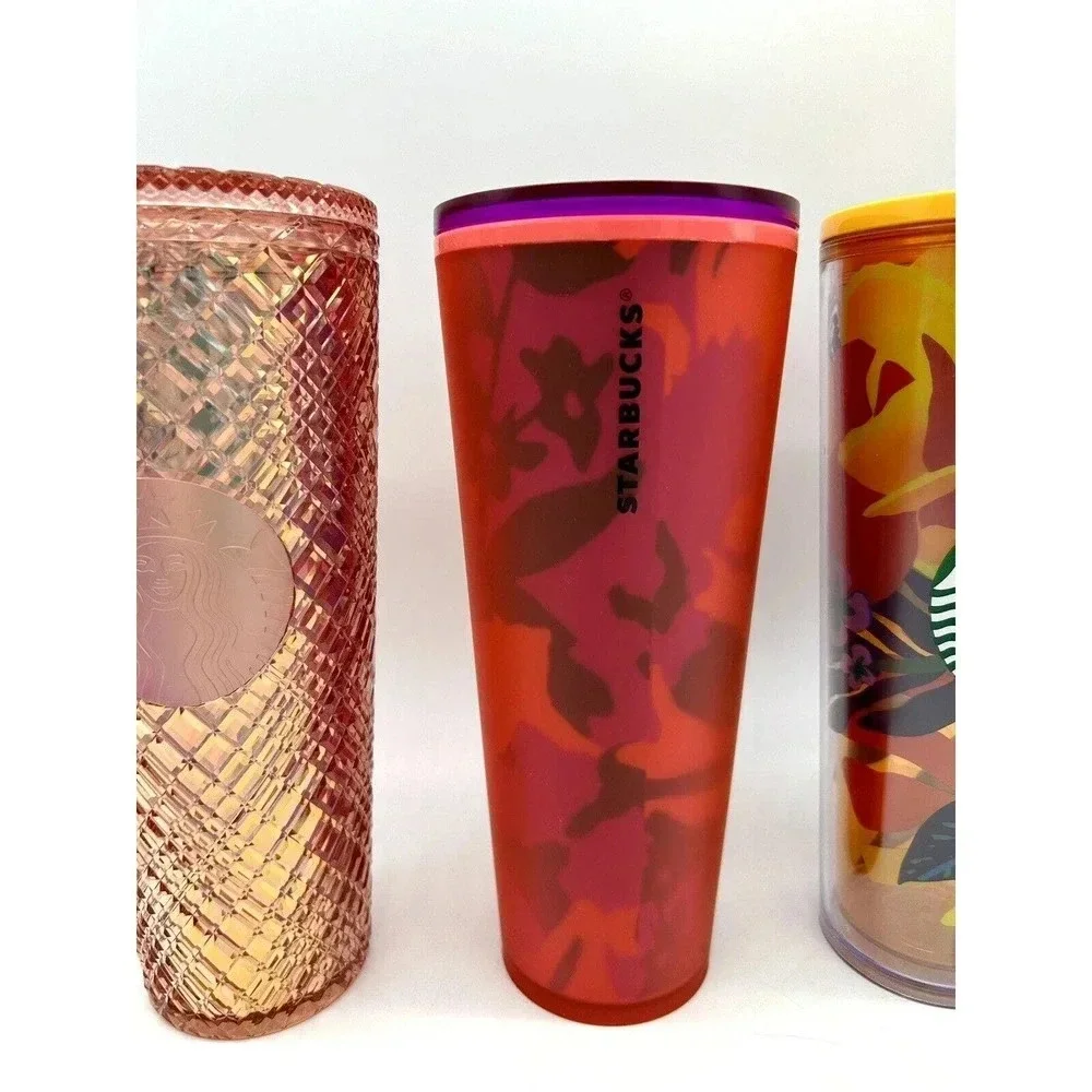 4 Starbucks 24oz Tumbler Valentine's Day Diamond Studded Floral Venti Summer - Picture 4 of 14